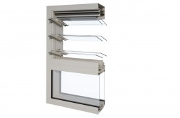Alspec Dualair Assembly - Hunter Evo Framing - 2 Powerlouvre + Double Fixed Glass